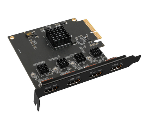 Tarjeta de captura de vídeo PCIe de resolución de 4 canales para visualización y conmutación simultáneas