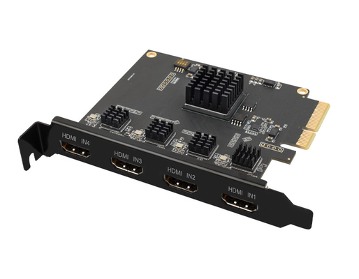 Tarjeta de captura de vídeo PCIe de resolución de 4 canales para visualización y conmutación simultáneas