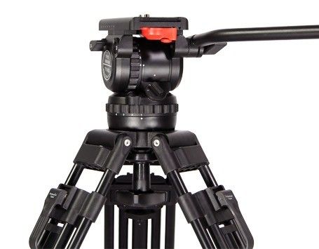 Fotografía profesional de video trípode de fibra de carbono de 75 mm de diámetro de la taza con un solo mango