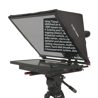 Teleprompter de estudio de pantalla única de 21 pulgadas con vidrio y fuente de división de haz templado