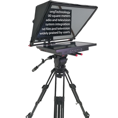Teleprompter de estudio de pantalla única de 21 pulgadas con vidrio y fuente de división de haz templado