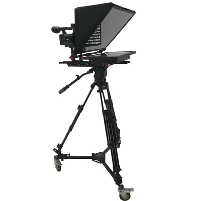 Teleprompter de estudio de pantalla única de 21 pulgadas con vidrio y fuente de división de haz templado