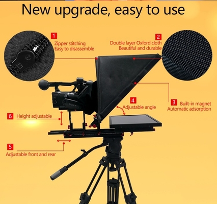 24 pulgadas de monitor de estudio integrado en la computadora Teleprompter de grado de transmisión con trípode Caster
