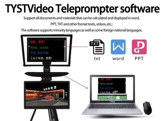 Tripod y Casters Teleprompter Universal de Metal TP150 HD con reflejo digital