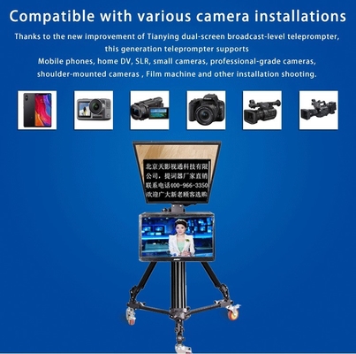 Tripod y Casters Teleprompter Universal de Metal TP150 HD con reflejo digital