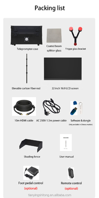 Ángulo de visión vertical ajustable TYSTVVideo Control Teleprompter Studio