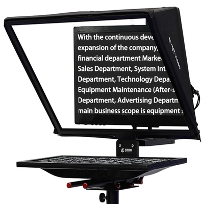 Teleprompter de transmisión en vivo de transmisión de video de 20 pulgadas para una distancia de operación de 10-30 pies