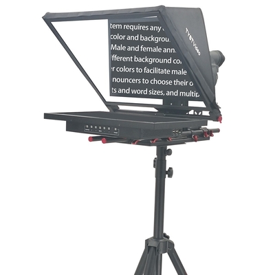Teleprompter de transmisión con trípode y mando a distancia 24 pulgadas de pantalla única Prompter incorporado