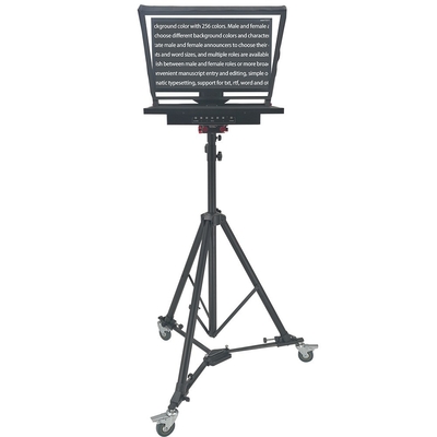Teleprompter de transmisión con trípode y mando a distancia 24 pulgadas de pantalla única Prompter incorporado