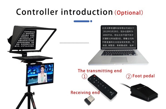 Teleprompter Flip de 24 pulgadas para monitor de estudio con alta transmisión de luz