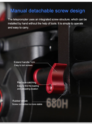 Teleprompter portátil de estudio de 24 pulgadas para interiores o exteriores con trípode de caster y vidrio templado