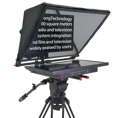 Teleprompter de estudio de pantalla única de 21 pulgadas con trípode profesional y ruedas