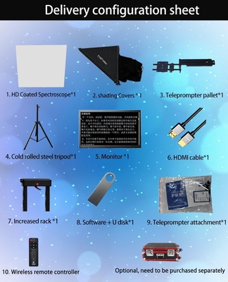 Teleprompter portátil de control de pantalla de 21 pulgadas para transmisión en vivo