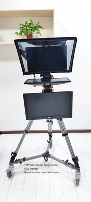 Teleprompter de doble pantalla para sala de grabación de transmisión 21 pulgadas pantalla grande