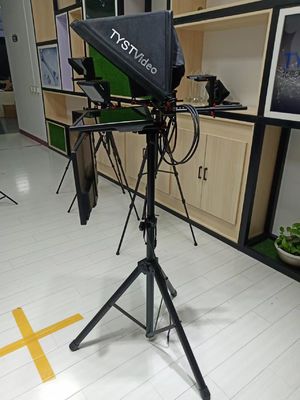 TS2000 Teleprompter civil de doble pantalla con diseño de tela de metal negro y nylon de 20 pulgadas
