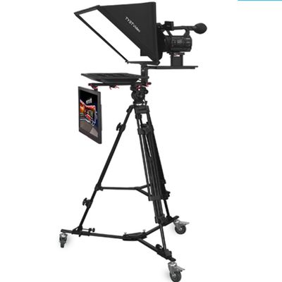 TS-T110/22D Teleprompter de estudio de 22 pulgadas de doble pantalla PTZ trípode de vidrio templado
