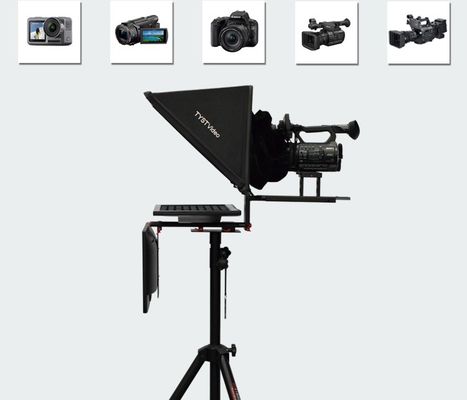 Teleprompter de estudio con pantalla de espejo de auto-comprobación
