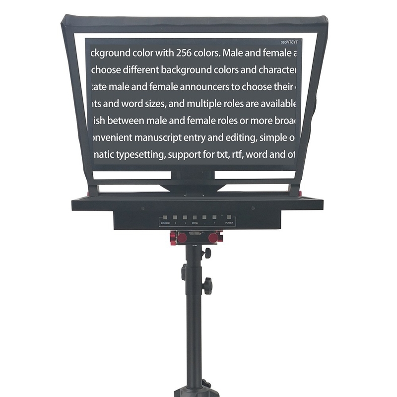 Equipo de estudio de TV profesional de 24 pulgadas con pantalla única Prompter incorporado con espejo automático