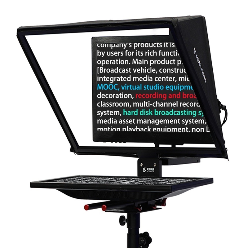 Teleprompter de transmisión en vivo de transmisión de video de 20 pulgadas para una distancia de operación de 10-30 pies
