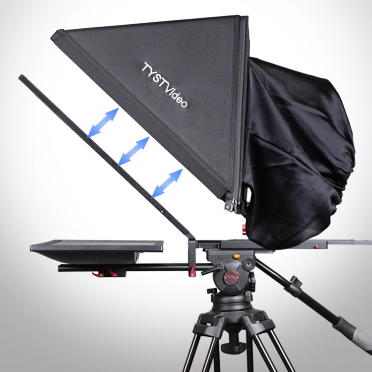 Teleprompter portátil de estudio de 24 pulgadas para interiores o exteriores con trípode de caster y vidrio templado