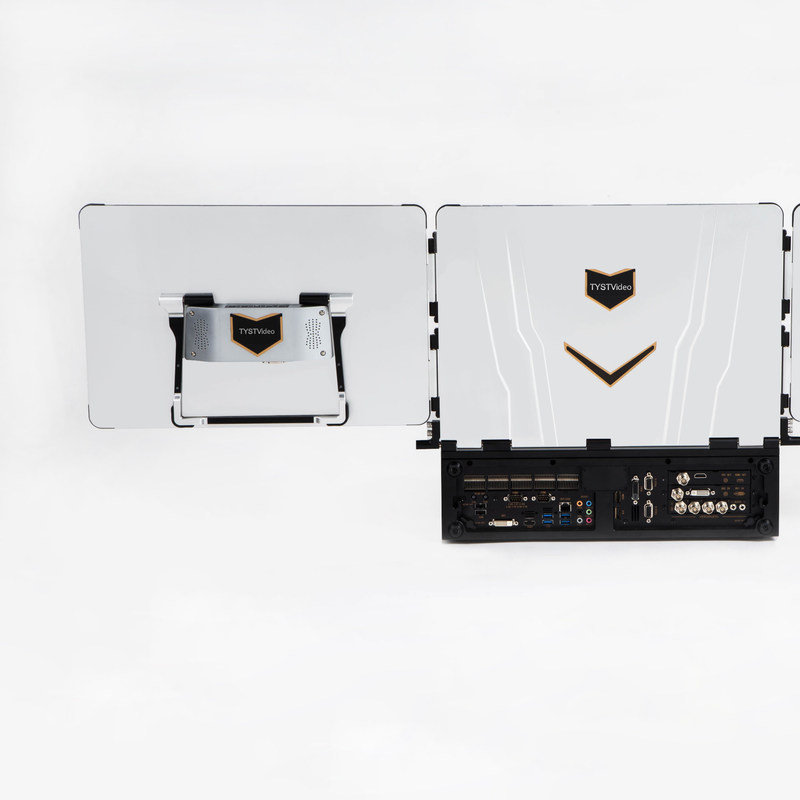 Fuente de señal de Internet de 17,3 pulgadas Equipo de transmisión en vivo de tres pantallas para juegos deportivos al aire libre portátiles